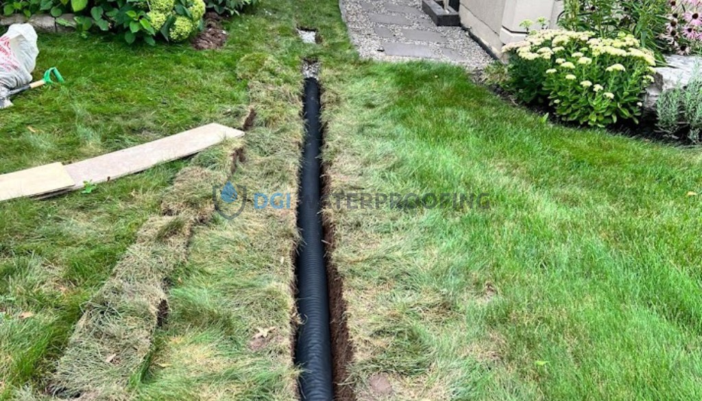 french drain laying and installing