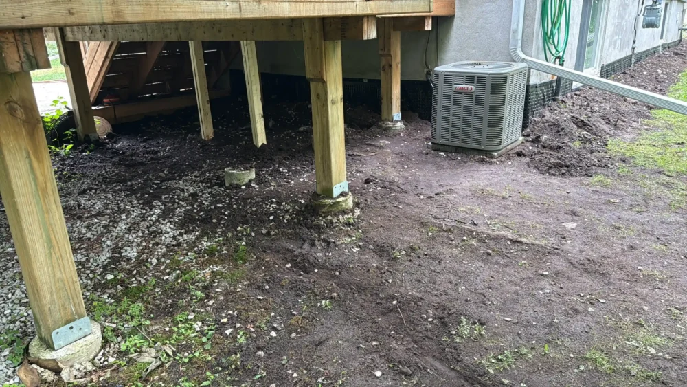 partial deck demolition ac disconnect waterproofing innisfil